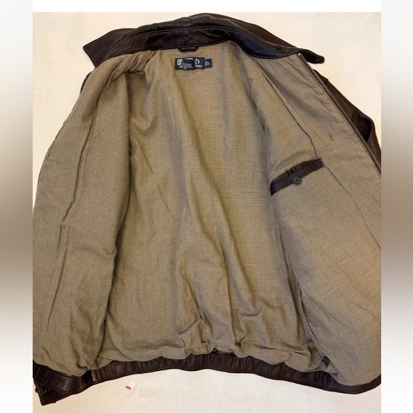 Polo by Ralph Lauren Vintage Biswing Leather Bomber Jacket in Brown Size L - Picture 13 of 16